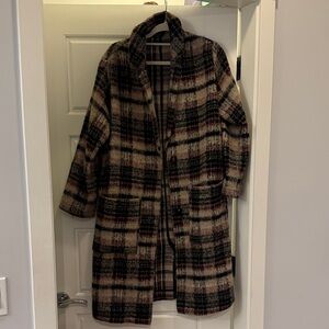 Topshop Multicolor Plaid Teddy Jacket
